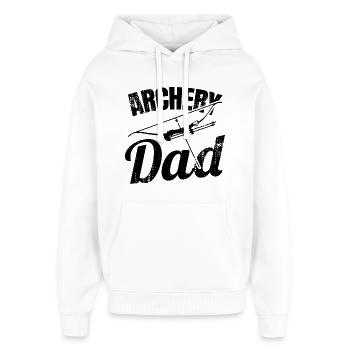 Bogenschießen Papa - Oversized Unisex Hoodie von Stanley/Stella - Weiß - Vorne - AI Model Female 172 light (172cm) & AI Model Male 185 light (185cm)