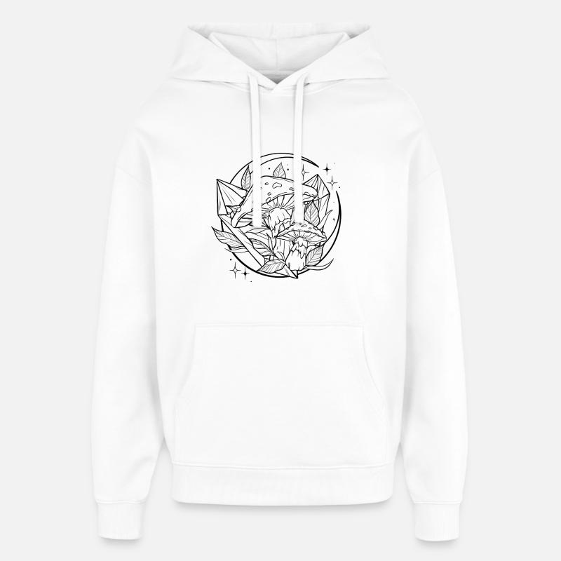 Witchy Toadstool with Magic Crystal - Oversized Unisex Hoodie by Stanley/Stella - white