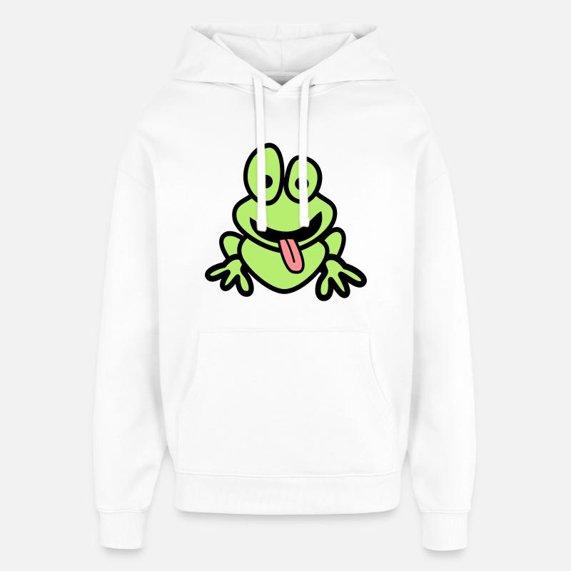 Frog avec la langue - Sweat à capuche unisexe Stanley/Stella Oversized - blanc