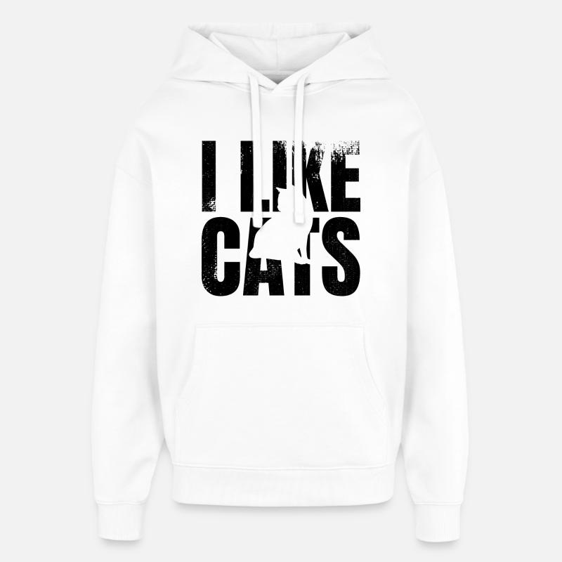 Amour des chats - Sweat à capuche unisexe Stanley/Stella Oversized - blanc