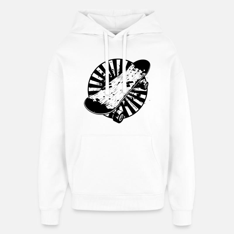 Dessin de skateboard - Sweat à capuche unisexe Stanley/Stella Oversized - blanc