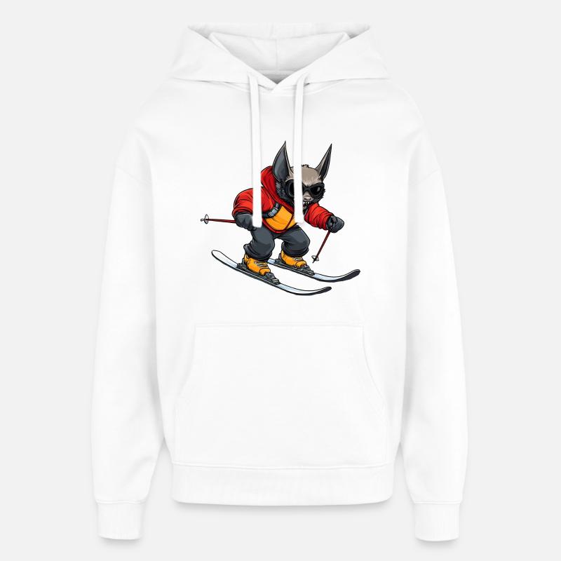 Fledermaus Skifahrer - Oversized Unisex Hoodie von Stanley/Stella - Weiß