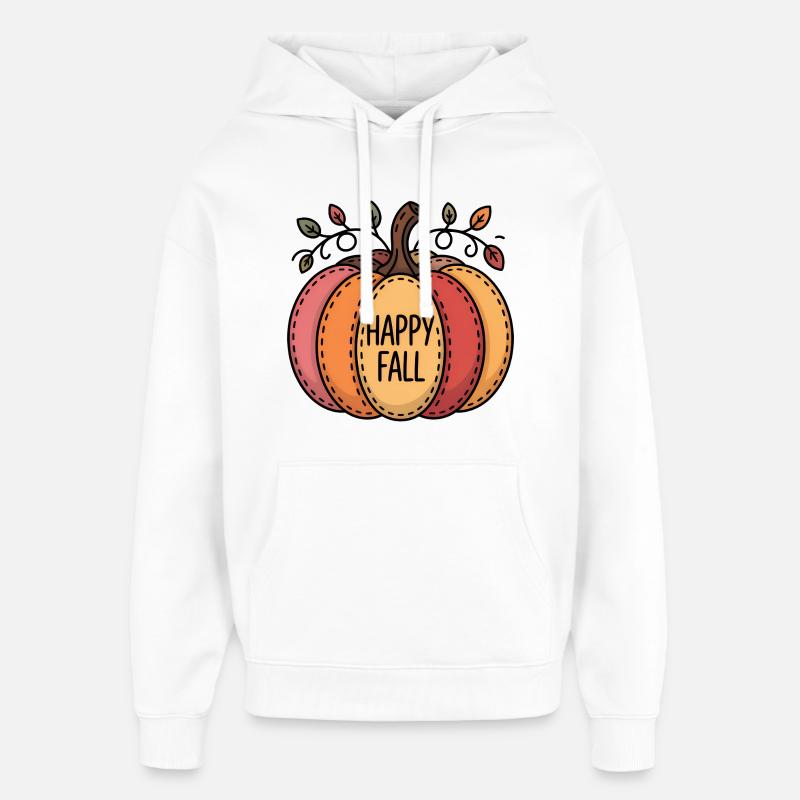 Champ de citrouilles d’automne heureux - Sweat à capuche unisexe Stanley/Stella Oversized - blanc