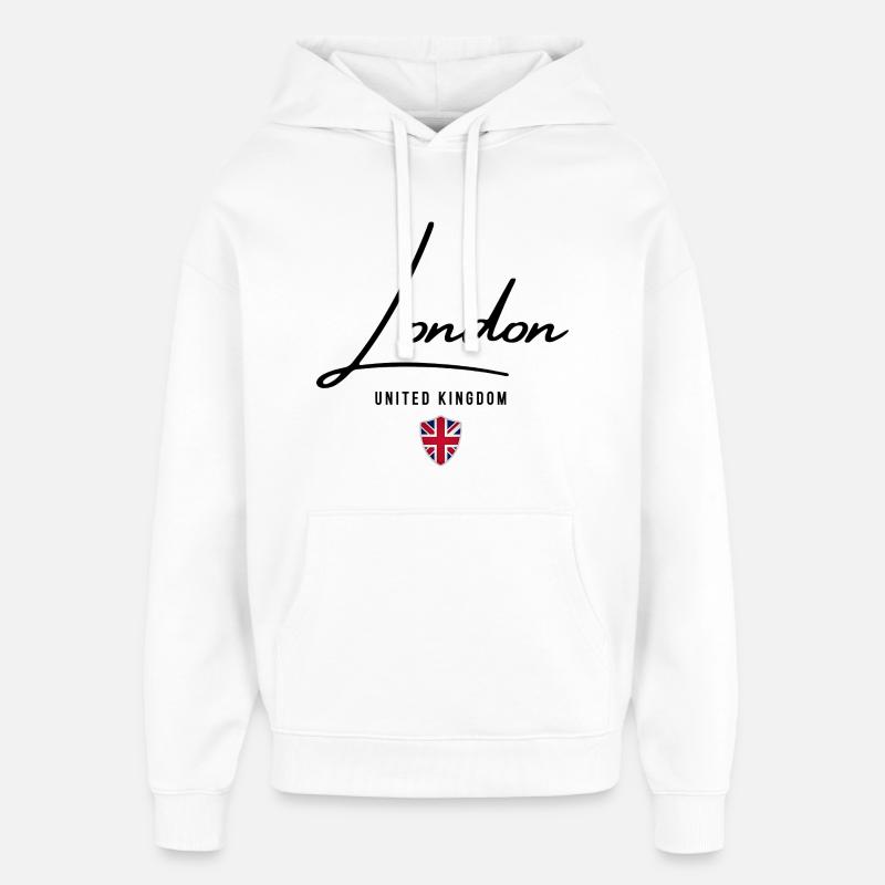 Design élégant Londres, fierté britannique - Sweat à capuche unisexe Stanley/Stella Oversized - blanc