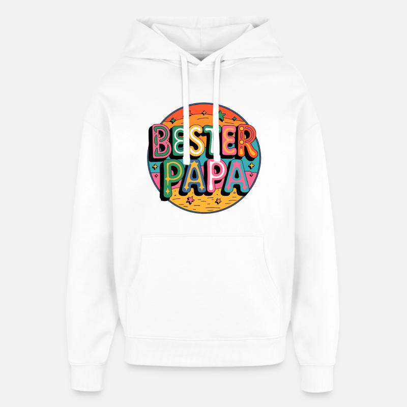 Bester Papa Farbexplosion - Oversized Unisex Hoodie von Stanley/Stella - Weiß