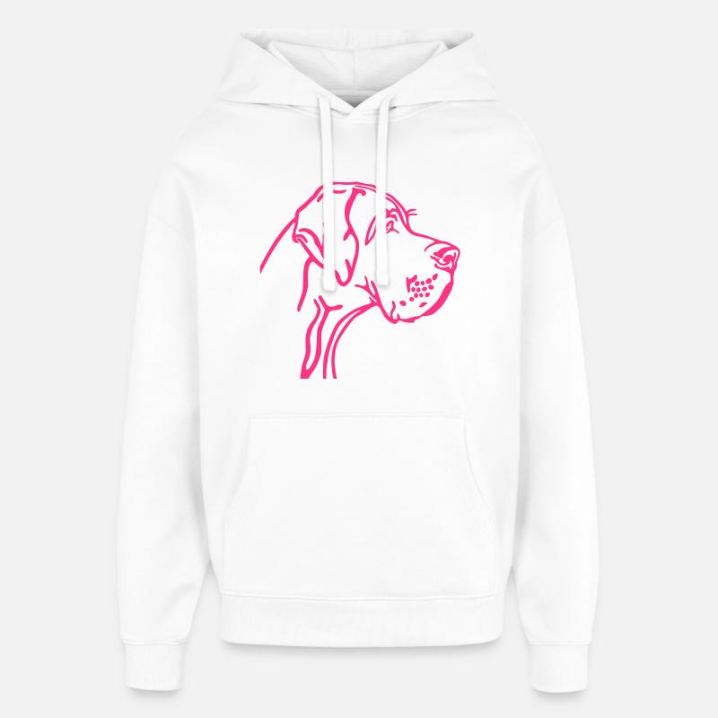 great dane - Sweat à capuche unisexe Stanley/Stella Oversized - blanc