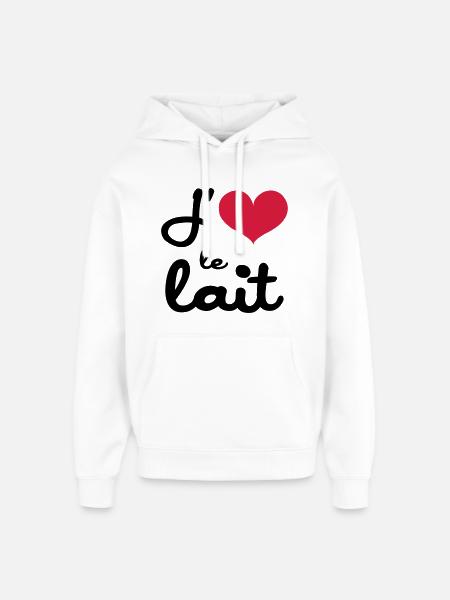 J'aime le lait - Bébé - Sweat à capuche unisexe Stanley/Stella Oversized - blanc
