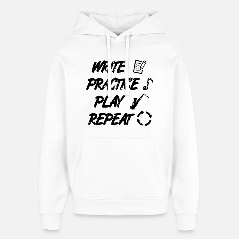 Writing, practicing, playing, repeating - Oversized Unisex Hoodie by Stanley/Stella - white