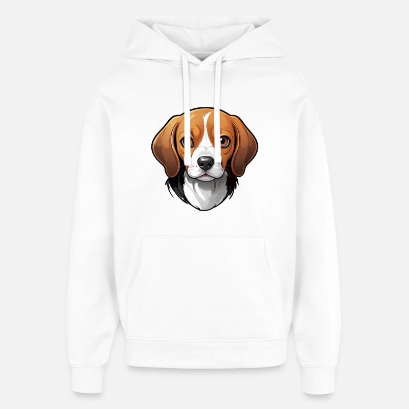 adorable beagle - Sweat à capuche unisexe Stanley/Stella Oversized - blanc