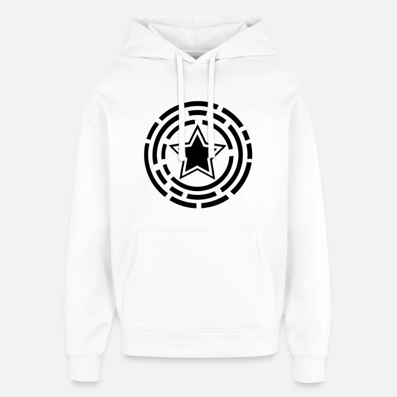 Stjerne - Hættetrøje unisex Stanley/Stella Oversized - hvid