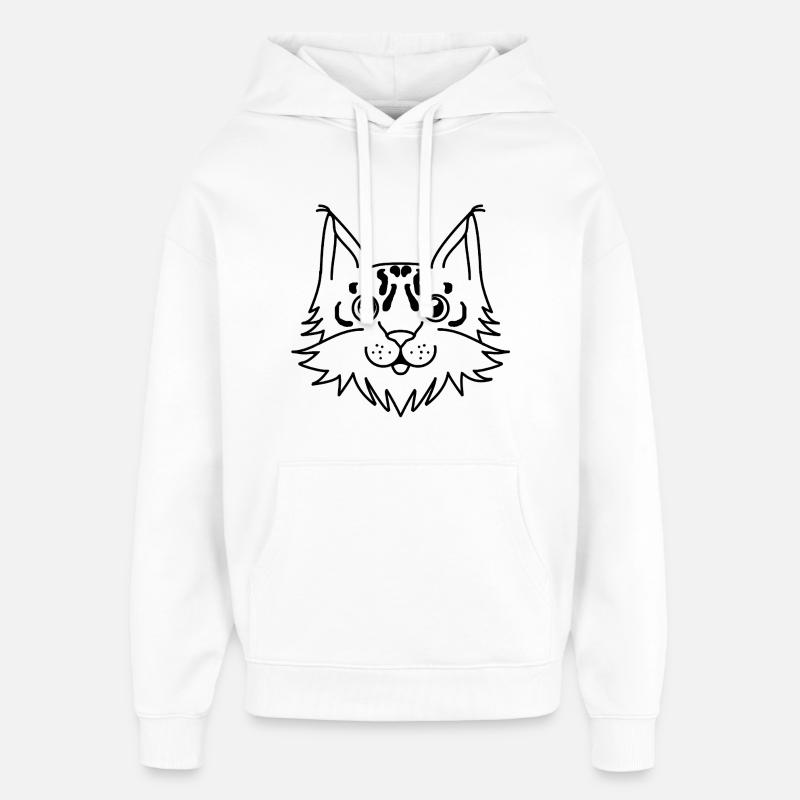 Luchs - Oversized Unisex Hoodie von Stanley/Stella - Weiß