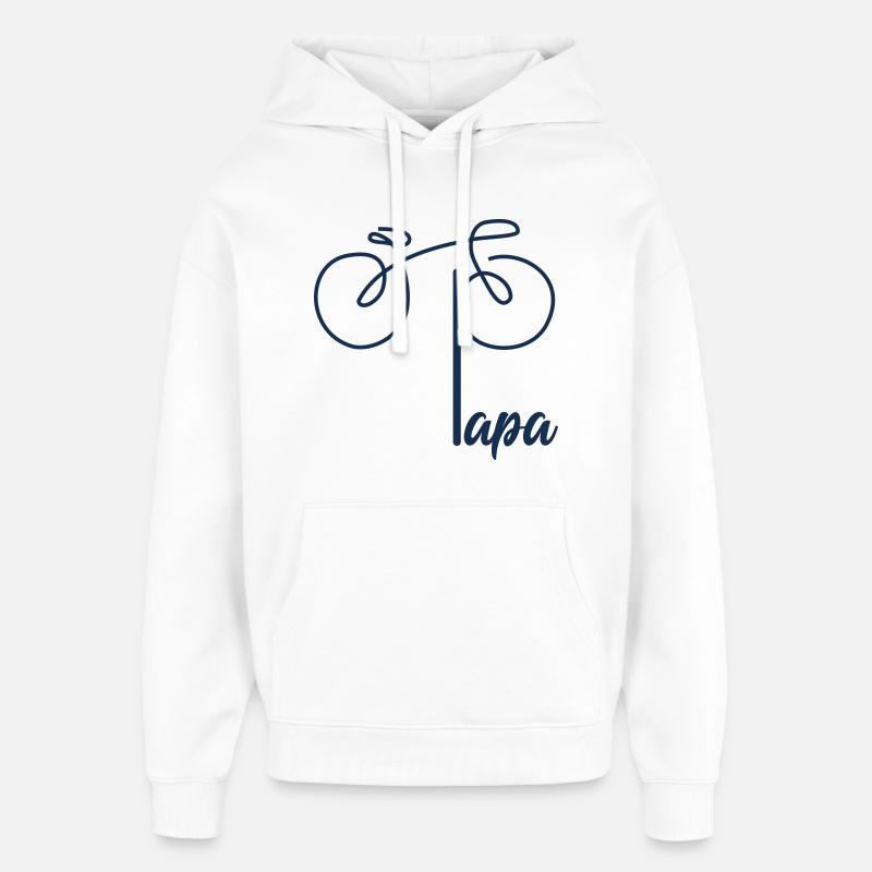 Papa vélo de route - Sweat à capuche unisexe Stanley/Stella Oversized - blanc