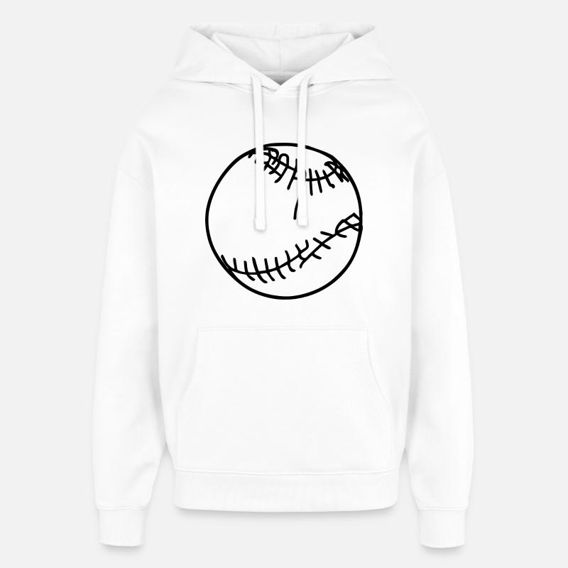 Balle de baseball - Sweat à capuche unisexe Stanley/Stella Oversized - blanc