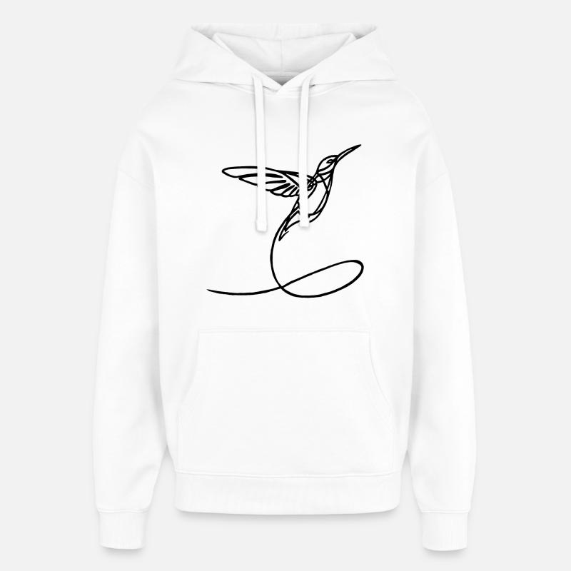 Oiseau étrange noir - Sweat à capuche unisexe Stanley/Stella Oversized - blanc
