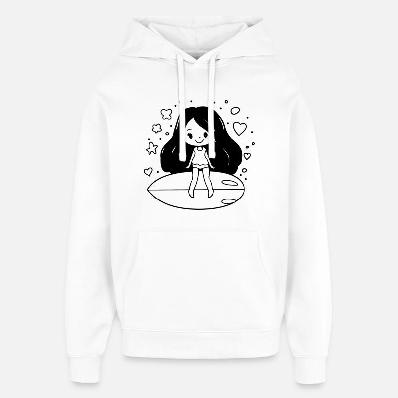 Surfeur de dessin animé - Sweat à capuche unisexe Stanley/Stella Oversized - blanc