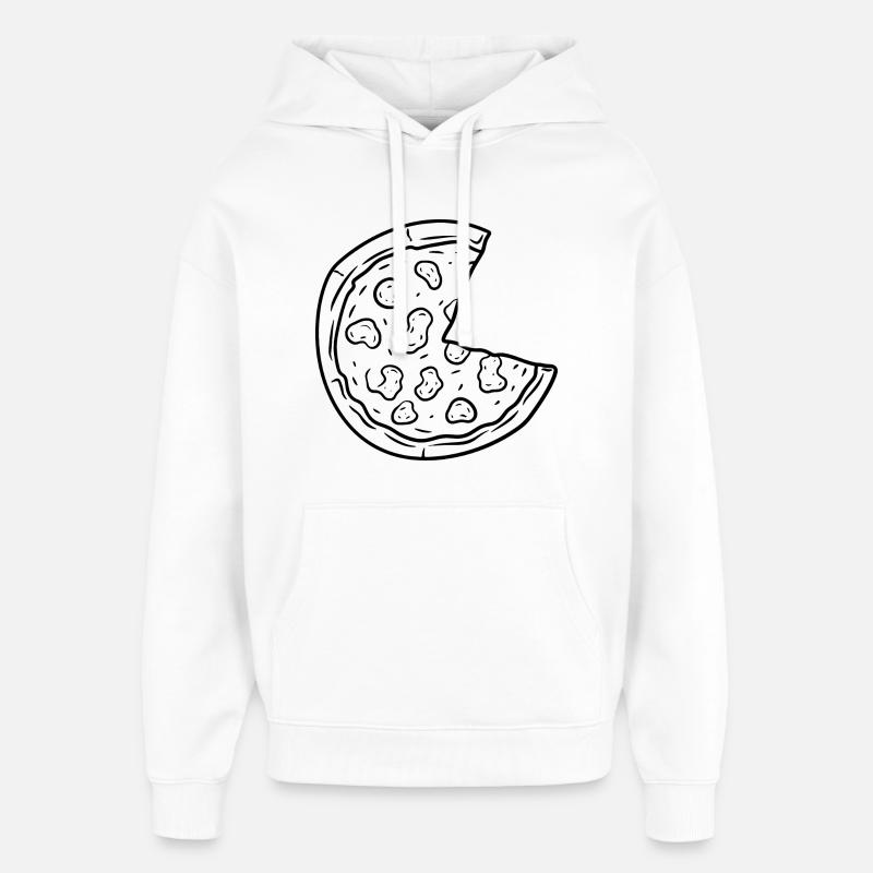 Dessin de pizza - Sweat à capuche unisexe Stanley/Stella Oversized - blanc