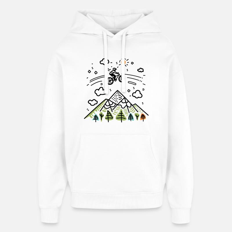 Dessin VTT - Sweat à capuche unisexe Stanley/Stella Oversized - blanc