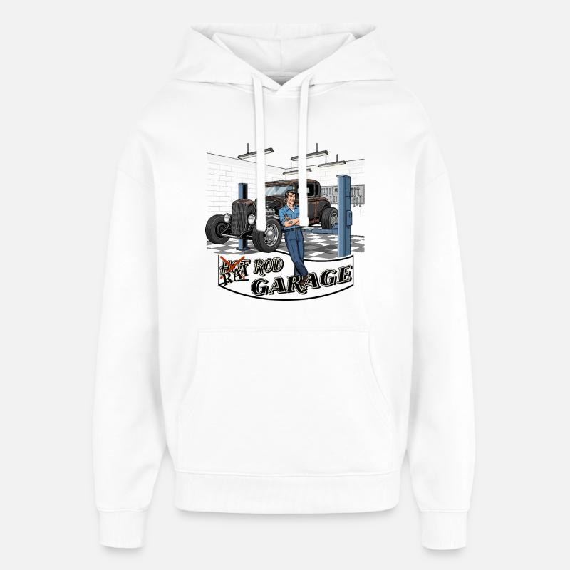 Conception d’atelier de voitures anciennes - Sweat à capuche unisexe Stanley/Stella Oversized - blanc