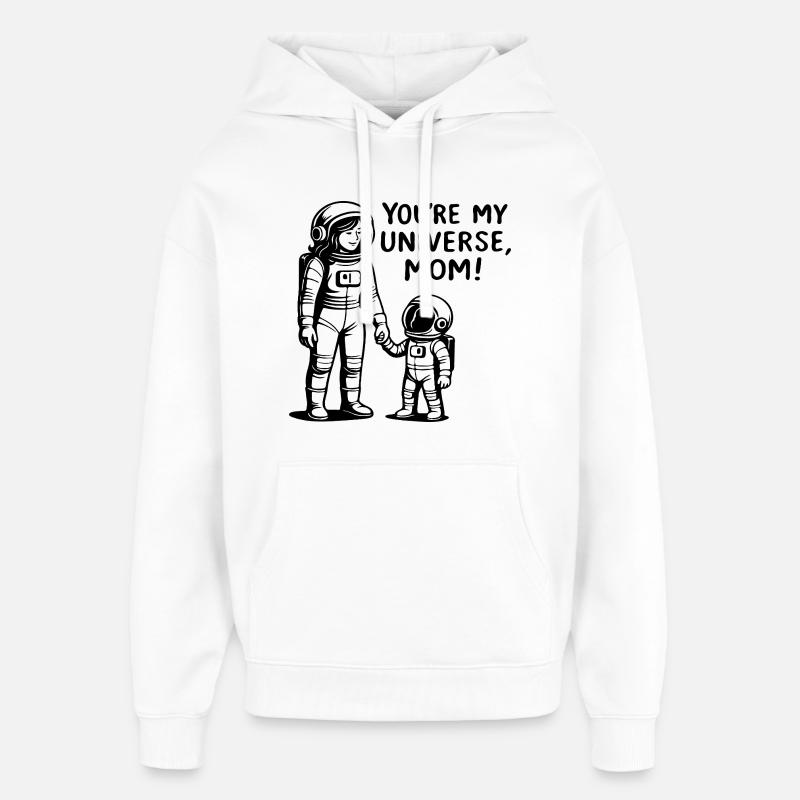 Lien cosmique maman et enfant - Sweat à capuche unisexe Stanley/Stella Oversized - blanc