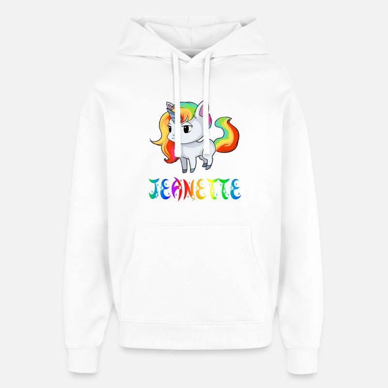 Jeanette Einhorn - Sweat à capuche unisexe Stanley/Stella Oversized - blanc