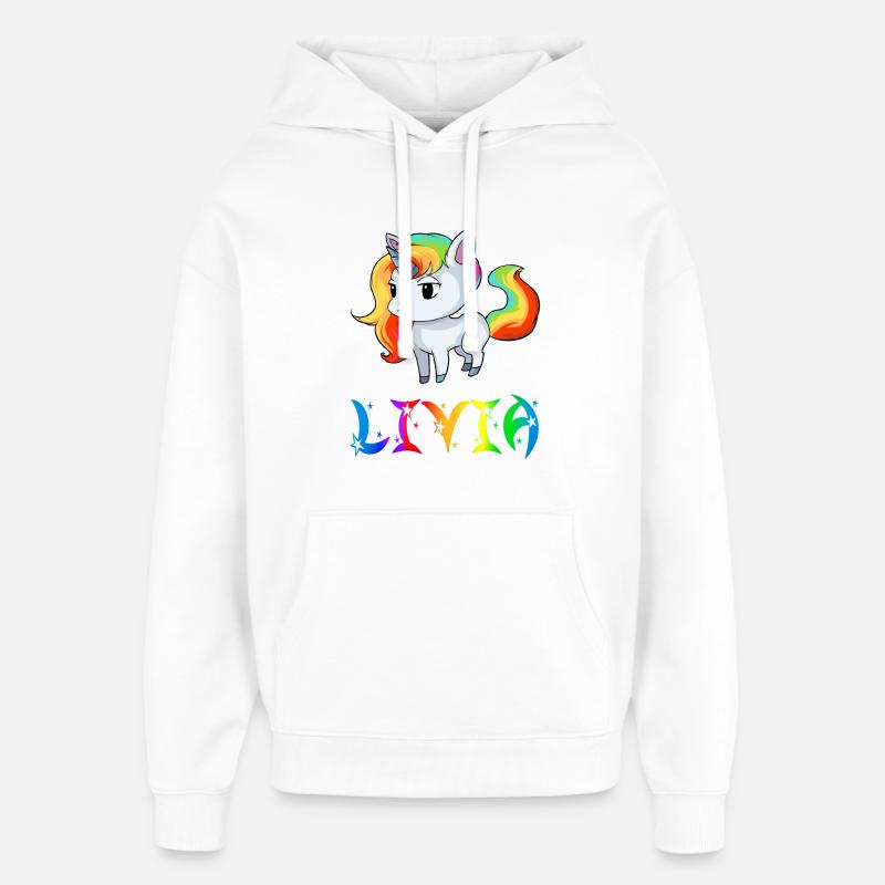 Livia Einhorn - Sweat à capuche unisexe Stanley/Stella Oversized - blanc