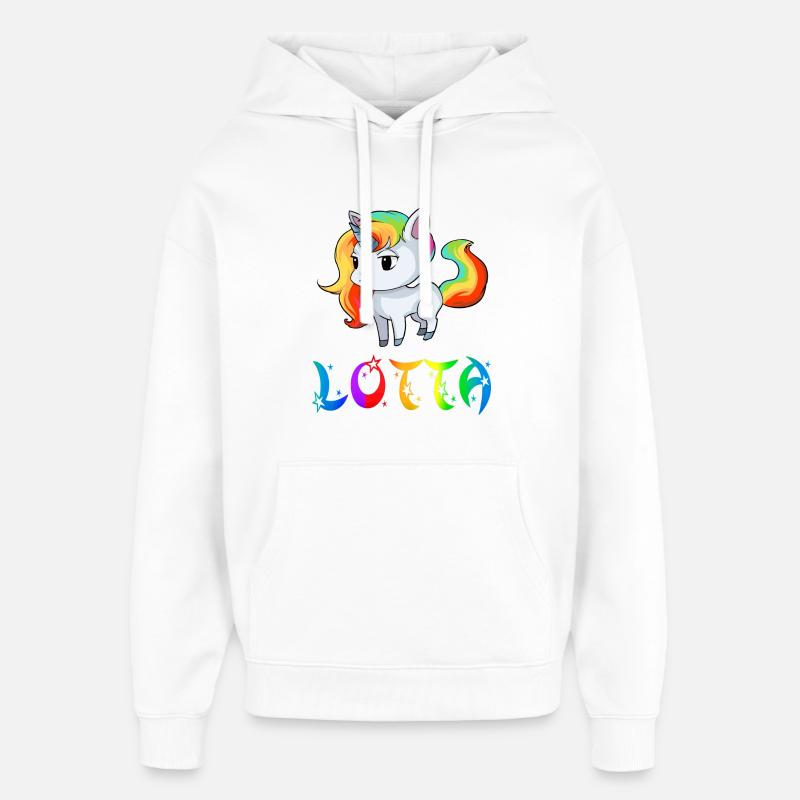 Lotta Einhorn - Sweat à capuche unisexe Stanley/Stella Oversized - blanc