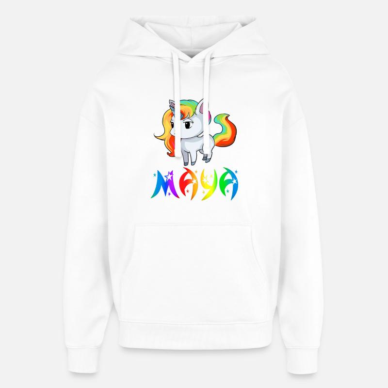 Maya Einhorn - Sweat à capuche unisexe Stanley/Stella Oversized - blanc