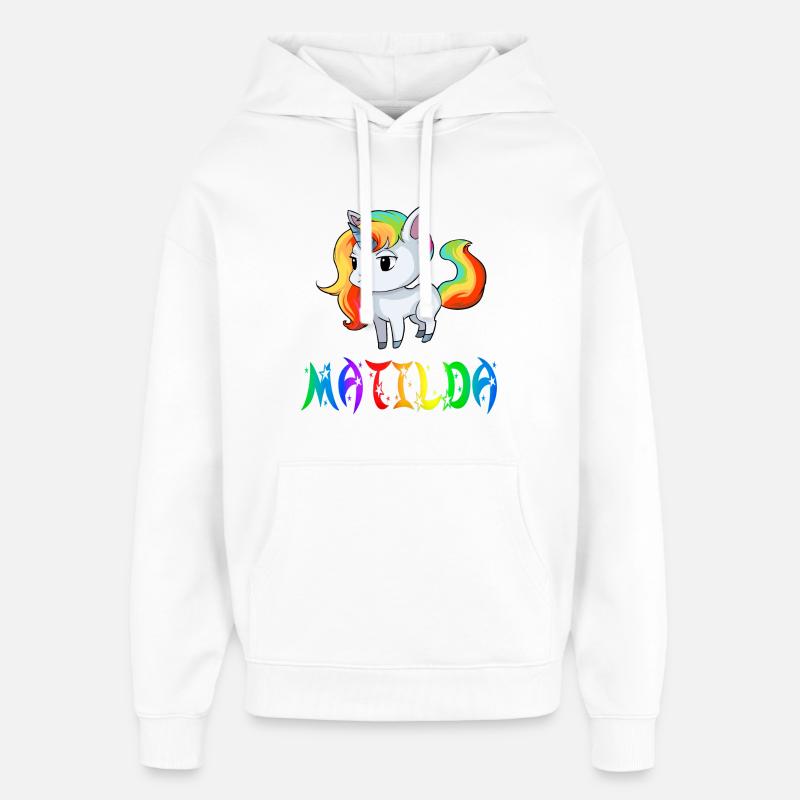 Matilda Einhorn - Oversized Unisex Hoodie von Stanley/Stella - Weiß