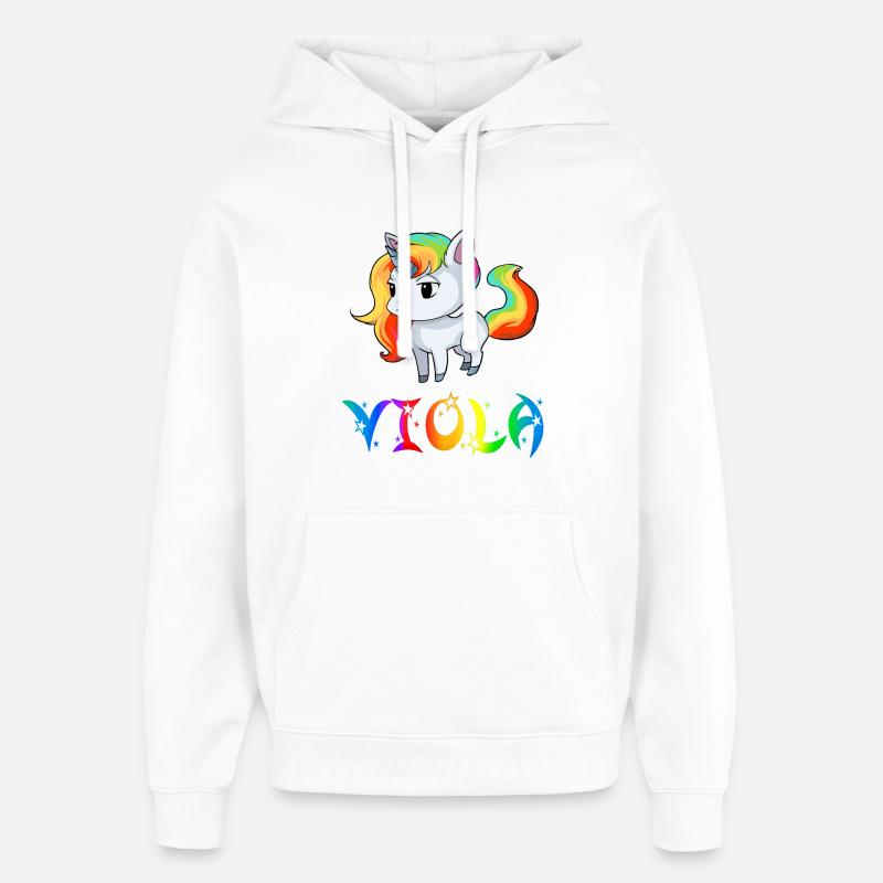 Viola Einhorn - Sweat à capuche unisexe Stanley/Stella Oversized - blanc