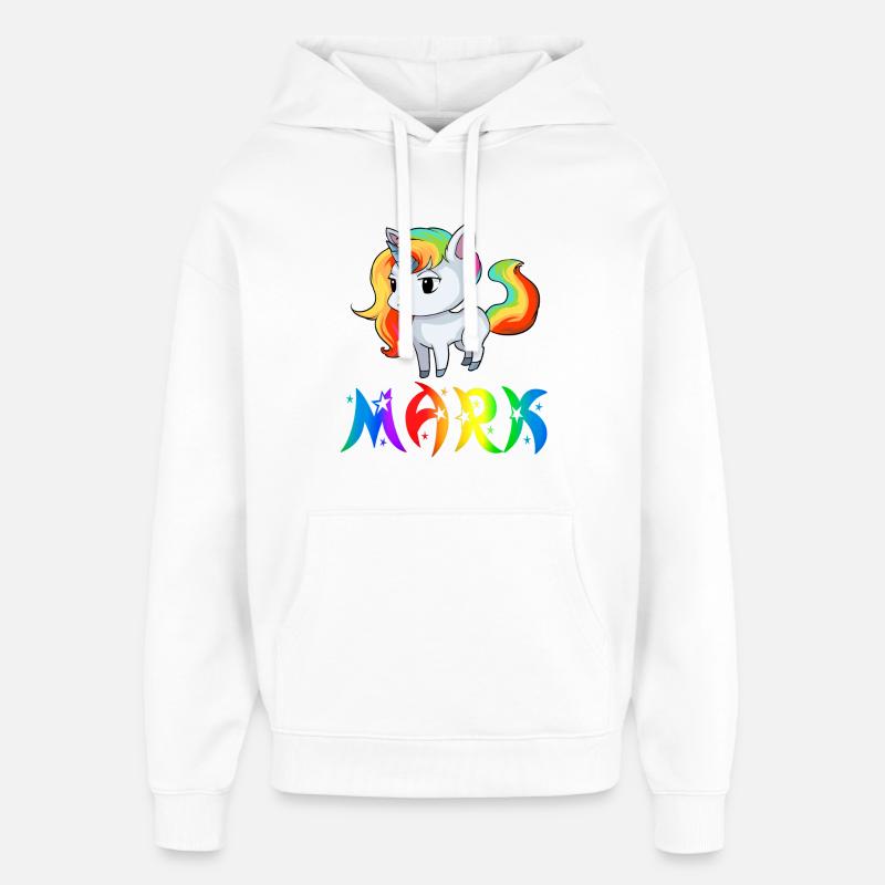 Einhorn Mark - Sweat à capuche unisexe Stanley/Stella Oversized - blanc