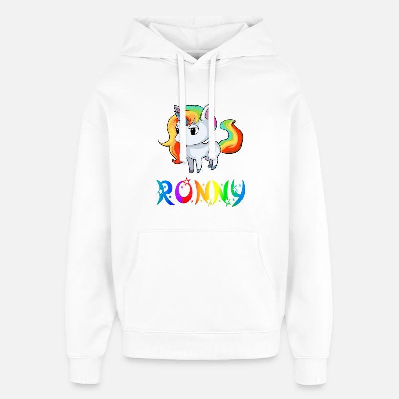 Einhorn Ronny - Sweat à capuche unisexe Stanley/Stella Oversized - blanc