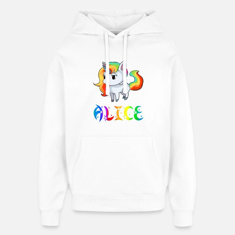 Einhorn Alice - Sweat à capuche unisexe Stanley/Stella Oversized - blanc