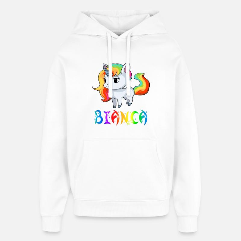 Einhorn Bianca - Sweat à capuche unisexe Stanley/Stella Oversized - blanc