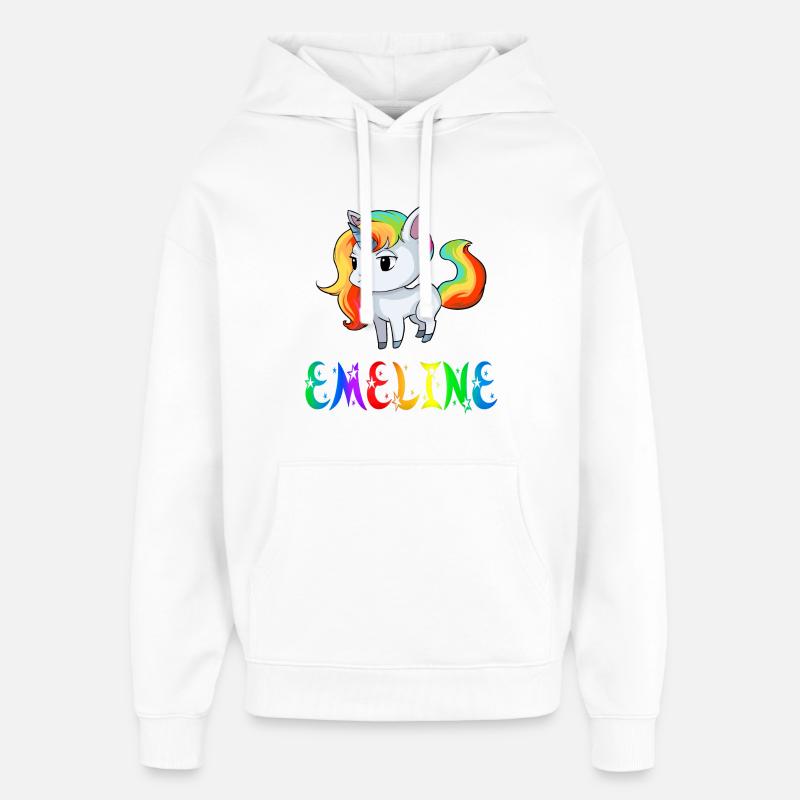 Einhorn Emeline - Sweat à capuche unisexe Stanley/Stella Oversized - blanc