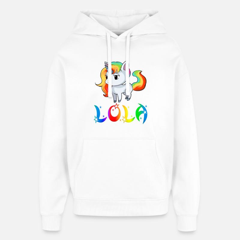 Unicorn Lola - Sweat à capuche unisexe Stanley/Stella Oversized - blanc