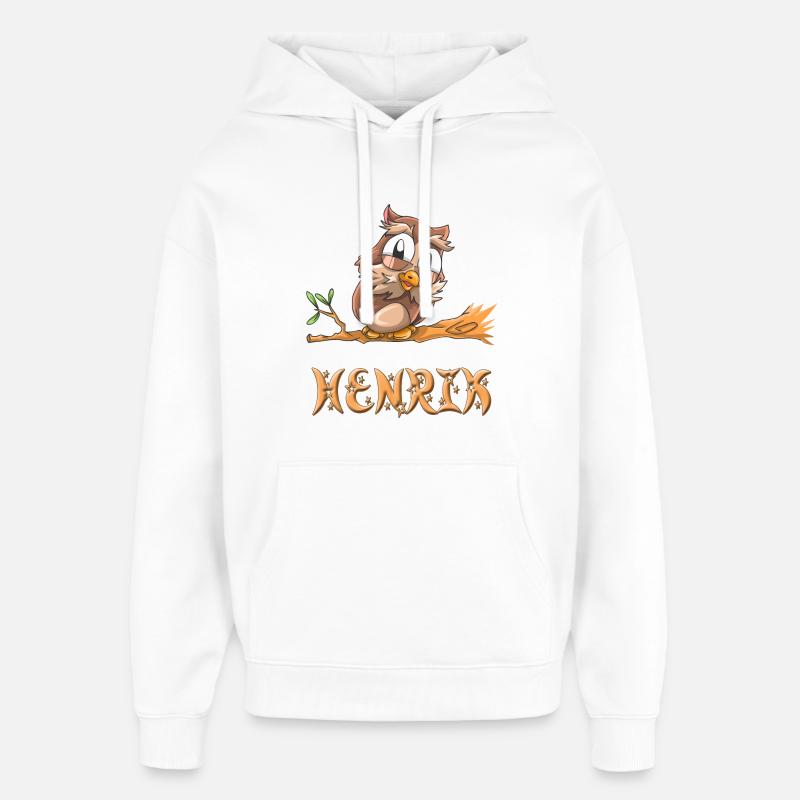 Hibou Henrik - Sweat à capuche unisexe Stanley/Stella Oversized - blanc