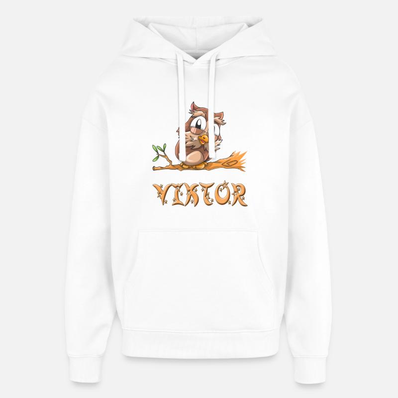 Hibou Viktor - Sweat à capuche unisexe Stanley/Stella Oversized - blanc