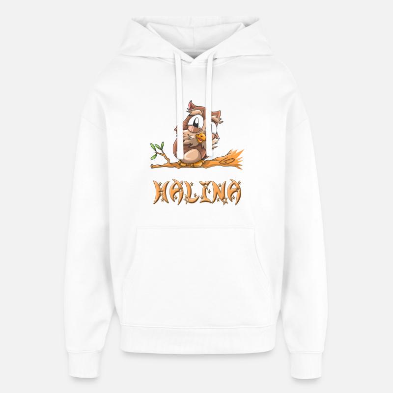 Chouette Halina - Sweat à capuche unisexe Stanley/Stella Oversized - blanc