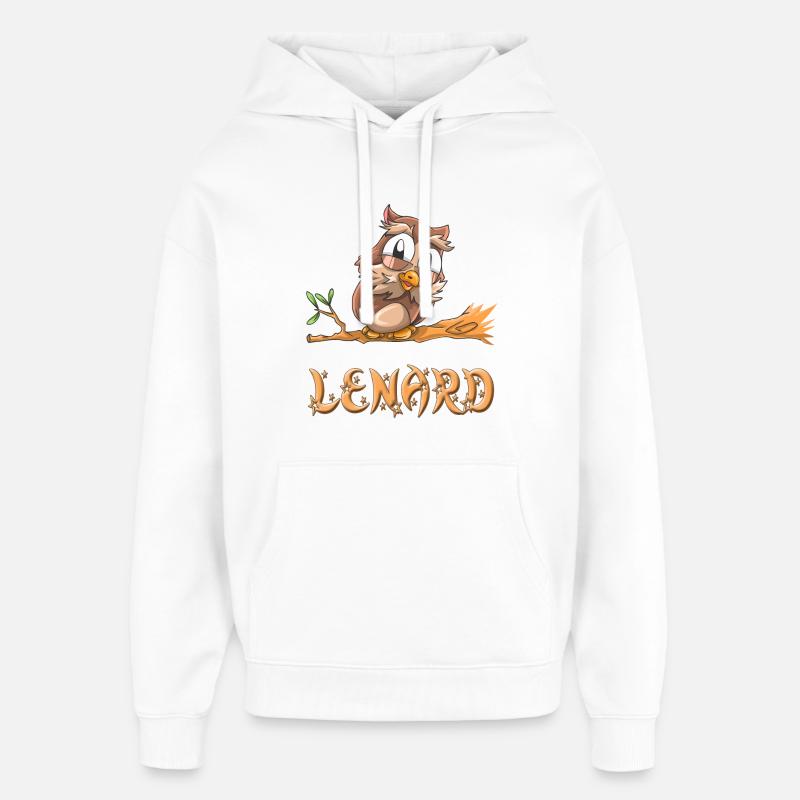 Chouette Lenard - Sweat à capuche unisexe Stanley/Stella Oversized - blanc