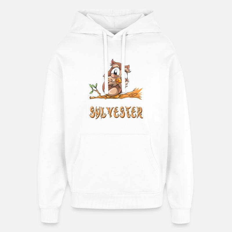 Eule Sylvester - Oversized Unisex Hoodie von Stanley/Stella - Weiß