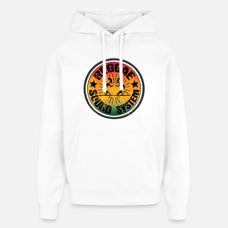 Reggae Soundsystem - Sweat à capuche unisexe Stanley/Stella Oversized - blanc