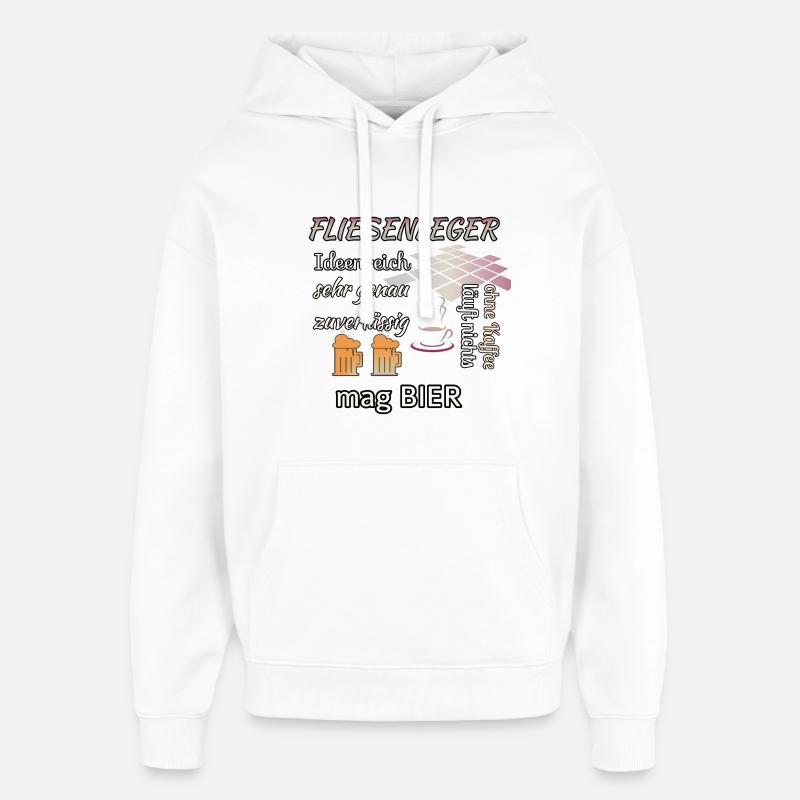 Tiler bière et café - Sweat à capuche unisexe Stanley/Stella Oversized - blanc