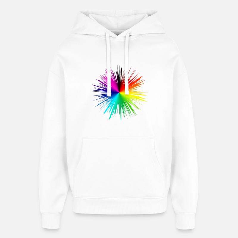 Farbexplosion Radialburst - Oversized Unisex Hoodie von Stanley/Stella - Weiß