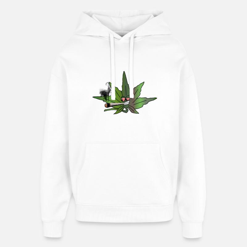 cannabis - Sweat à capuche unisexe Stanley/Stella Oversized - blanc
