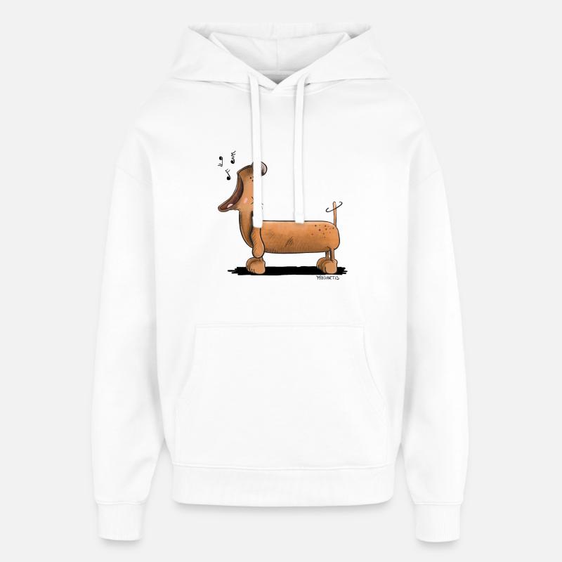 Jaulender Dackel - Dachshund - Comic - Oversized Unisex Hoodie von Stanley/Stella - Weiß