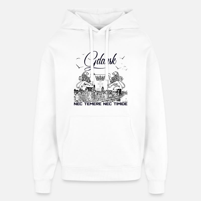 Gdansk - Sweat à capuche unisexe Stanley/Stella Oversized - blanc