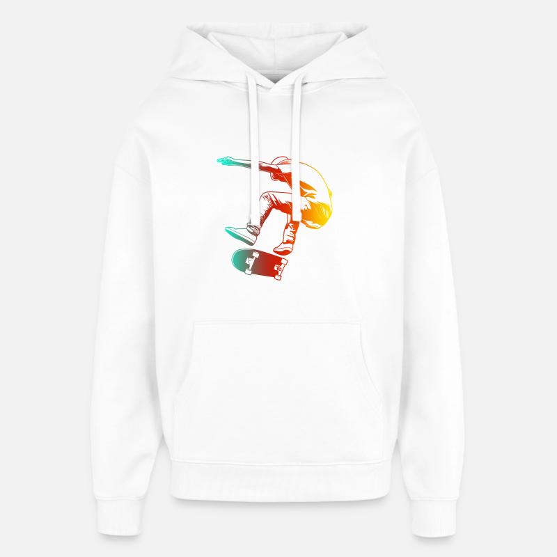 Astuces de patinage - Sweat à capuche unisexe Stanley/Stella Oversized - blanc