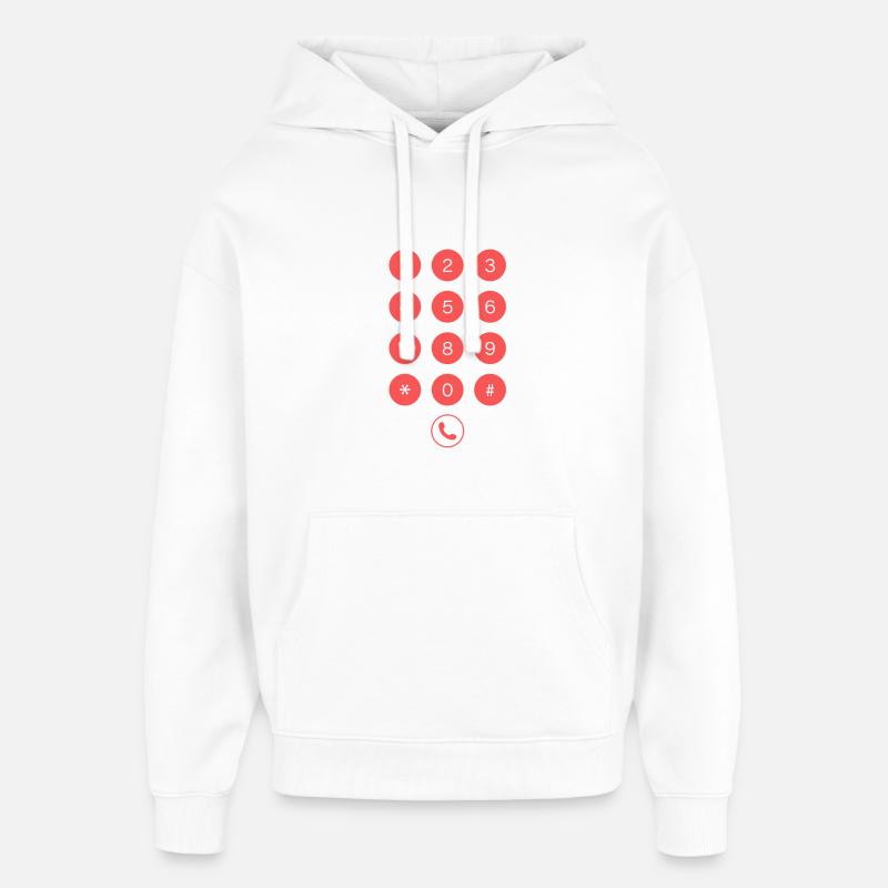 Clavier de téléphone - Sweat à capuche unisexe Stanley/Stella Oversized - blanc