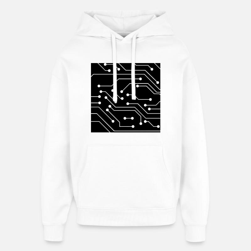 Computer Muster - Oversized Unisex Hoodie von Stanley/Stella - Weiß