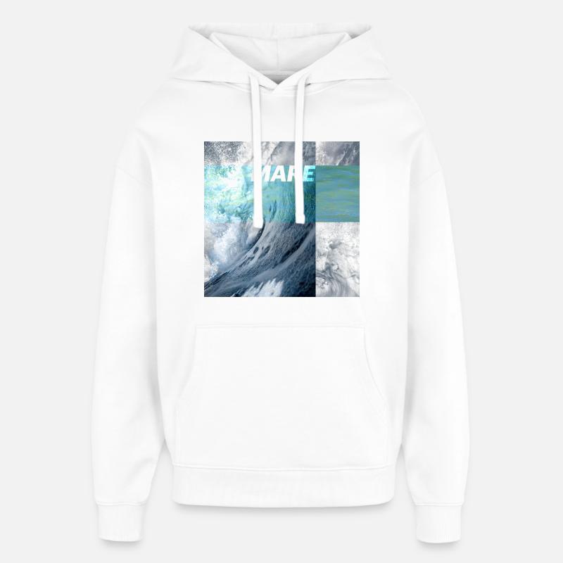 MARE – la mer vous appelle - Sweat à capuche unisexe Stanley/Stella Oversized - blanc